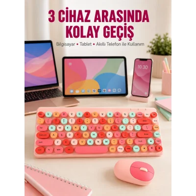 BUĞZ Bluetooth Klavye ve Mouse Kombinasyonu – USB Alıcılı, Kompakt, Uzun Ömürlü Yeni Nesil