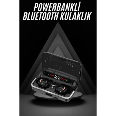  Bluetooth Kulaklık Dijital Şarj Göstergeli Powerbankli Bass Özellikli Kablosuz Kulakiçi 5.1 Mikrofonlu