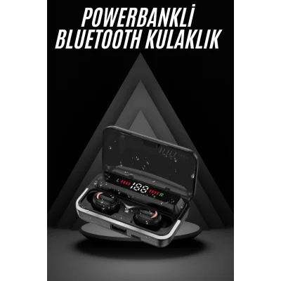 Bluetooth Kulaklık Dijital Şarj Göstergeli Powerbankli Bass Özellikli Kablosuz Kulakiçi 5.1 Mikrofonlu