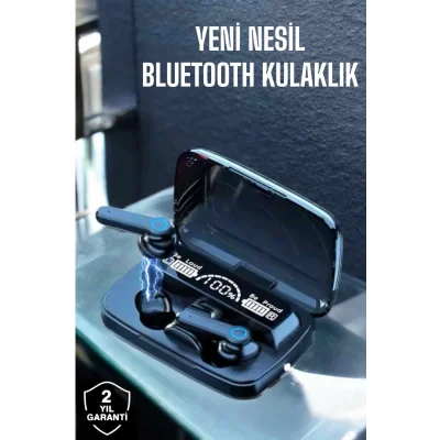  Bluetooth Kulaklık Powerbankli Dijital Göstergeli Dokunmatik Kontrol