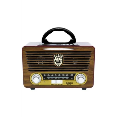 BUĞZ Bluetooth özellikli bej renkli USB ve SD kart destekli şarjlı nostaljik radyo - Elektronik