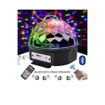 BUĞZ Bluetooth özellikli beyaz renkli ışıklı lazer led küre disko topu parti aydınlatması