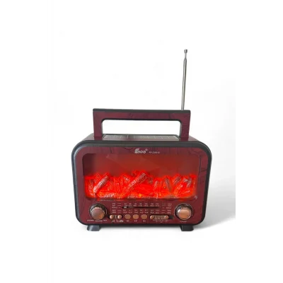 BUĞZ Bluetooth özellikli bordo şömine görünümlü nostaljik radyo, 2 yıl garantili - Elektronik