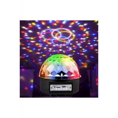 BUĞZ Bluetooth özellikli gri küre disko topu müzik çalar ve sese duyarlı renkli lazer ışık