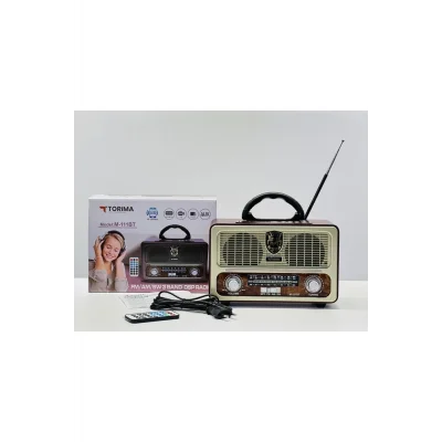 BUĞZ Bluetooth özellikli ışıklı kumandalı nostaljik radyolu hoparlör beyaz 2 yıl garantili