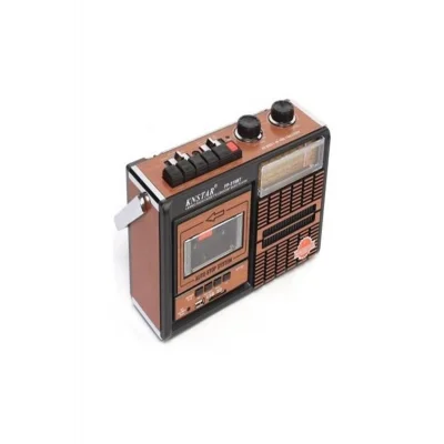 BUĞZ Bluetooth özellikli kahverengi nostaljik radyo, USB, SD, FM radyo ve kaset çalar, 2 yıl garantili
