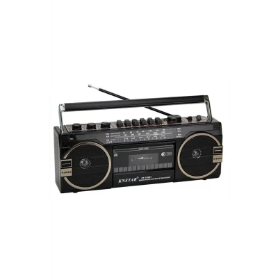 BUĞZ Bluetooth özellikli siyah nostaljik radyo kaset çalar USB SD FM radyo 2 yıl garantili