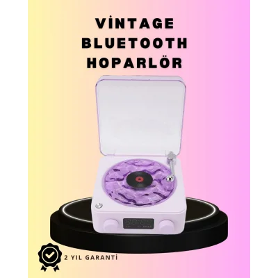 BUĞZ Bluetooth Retro Pikap Hoparlör – Projektörlü Gece Lambası