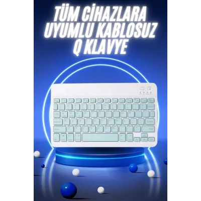  Bluetooth Şarj Edilebilir Mini Q Klavye Kablosuz Taşınabilir