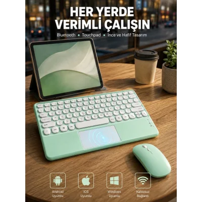BUĞZ Bluetooth Touchpad Klavye Ultra İnce Taşınabilir Q Klavye Yeni Nesil