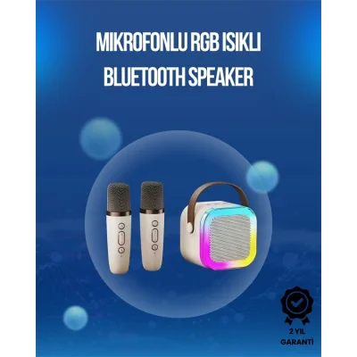  Bluetooth, USB ve AUX Girişli Çok Fonksiyonlu Karaoke Hoparlör