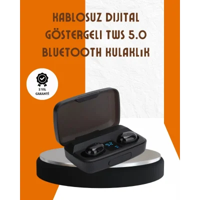 BUĞZ Bluetooth V5.0 Parmak Dokunmatik Kontrol Kablosuz Kulaklık Şarj Kutulu Model