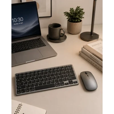 BUĞZ Bluetooth ve 2.4G Destekli Kablosuz Klavye Mouse Seti Şarj Edilebilir