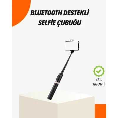 BUĞZ Bluetooth’lu Işıklı Selfie Çubuğu – Katlanabilir, 130 cm