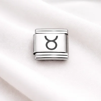 BUĞZ Boğa Burcu Çelik Nomination Charm | Gümüş Burç Charm Paslanmaz Çelik Bileklik Aksesuarı