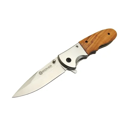  Böker DA27 Kamp Çakı 20,5 cm - Manuel, Kemerlikli, Ahşap Sap