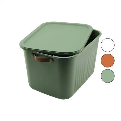 BUĞZ Boxsıs Om-0664 ( 20lt ) Organizer Kapaklı Kutu ( Renkli Plastik ) ( Yan Kulplu ) ( 40 X 30 X 25cm )*12=k