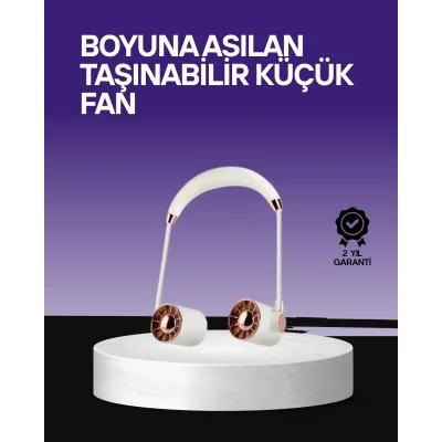  Boyun Askılı Katlanabilir Fan 1000 mAh USB Şarjlı Taşınabilir