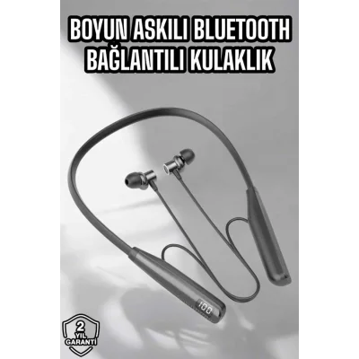 BUĞZ Boyun Bantlı Bluetooth Kulaklık Yüksek Ses Kaliteli 100 Saat Kulaklık - BUĞZ