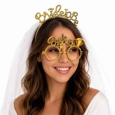 BUĞZ Bride To Be Gold Taç ve Parti Gözlüğü Seti