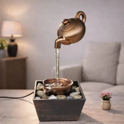 BUĞZ Bronz Demlik Tasarımlı Dekoratif Su Şelalesi