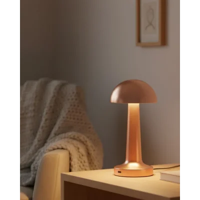 BUĞZ Bronz Dokunmatik Masa Lambası 3 Renk LED Şarjlı Kablosuz USB Çıkışlı