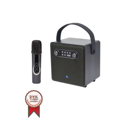 BUĞZ Bts-1688 Yeşil Mikrofonlu Karaoke Bluetooth Hoparlör