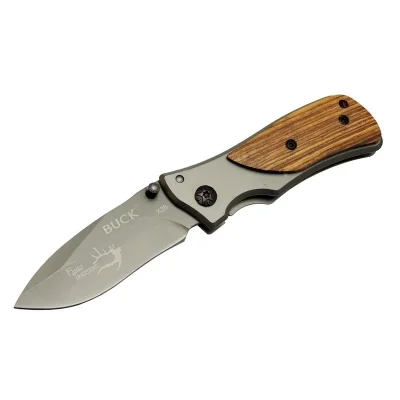  Buck Family X35 Kahverengi Kamp Çakı 15cm- Manuel, Kemerlikli, Ahşap Sap