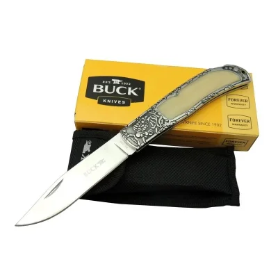  Buck Knives BK-009WY Kamp Çakı 23 cm - Sedef &amp;amp; Metal Saplı, Kılıflı, Kutulu