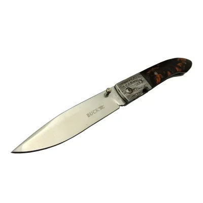  Buck Knives BK-011BK Kamp Çakı 23 cm - Kahverengi Sedef Sap, Kılıflı, Kutulu