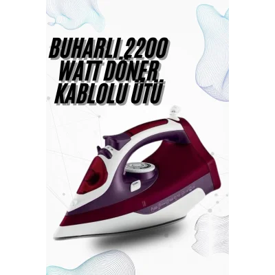  Buharlı Kablolu Ütü 2200 Watt Kireçlenme Önleyici Şok Buharlı