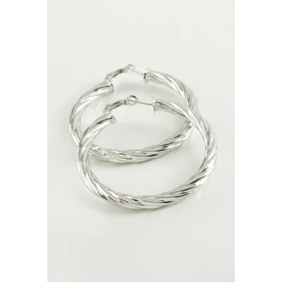  Burgulu Halka Küpe 4,5 cm