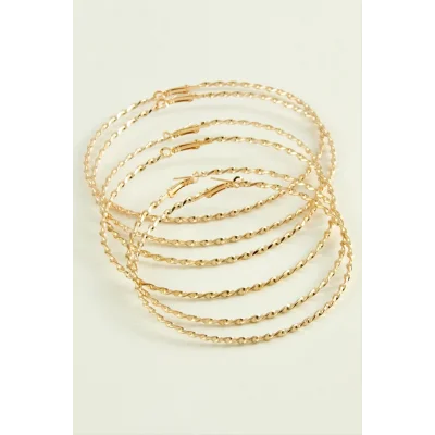  Burgulu Metal Halka Küpe 6 Adet