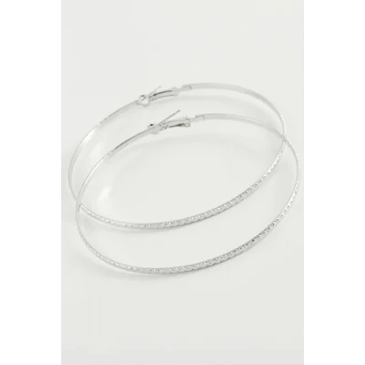 BUĞZ Burgulu Zikzak Metal Halka Küpe 8-9-10 cm