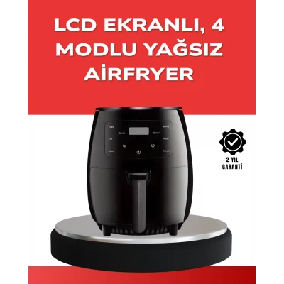 BUĞZ Büyük Boy 6 Litre Airfryer 2400W Sesli Uyarı LCD Ekran