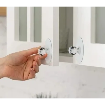 BUĞZ Büyük Boy Çok Amaçlı Yapışkan Kristal Tutacak Kulp 4 Adet