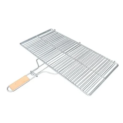 BUĞZ Büyük Boy Mangal Izgarası - 50x30 cm - Ahşap Saplı
