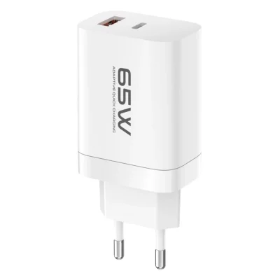 BUĞZ C99Q 65w Pd Destekli Type-c Ve Usb Çift Çıkışlı Hızlı Şarj Adaptörü - Beyaz