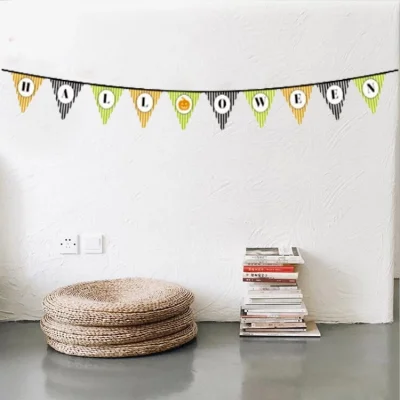  Cadılar Bayramı Kabak Temalı Halloween Yazılı Banner Süs Flama 3 Metre