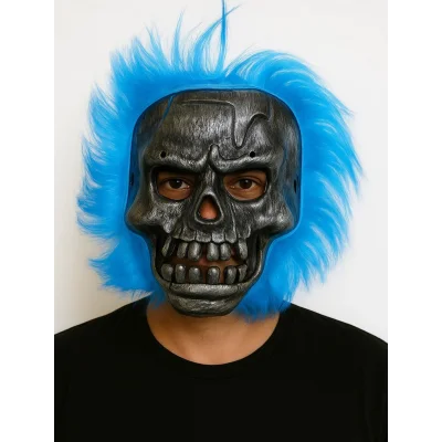 BUĞZ Cadılar Bayramı Lacivert Saçlı Maske