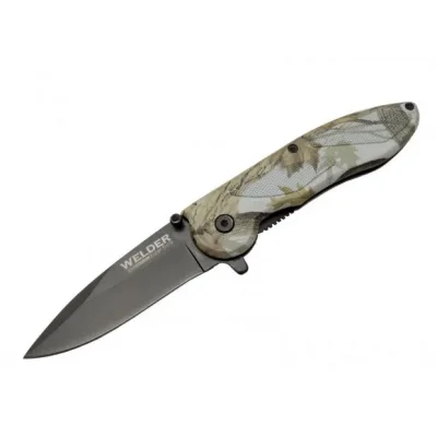 BUĞZ Çakı Yaprak Desenli 19,5 Cm Yarı Otomatik , Kemerlikli