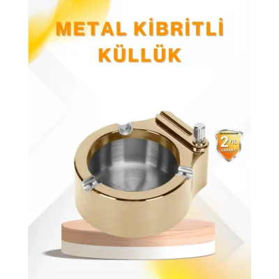 BUĞZ Çakmak Entegreli Küllük Yeniden Doldurulabilir Metal Gövde