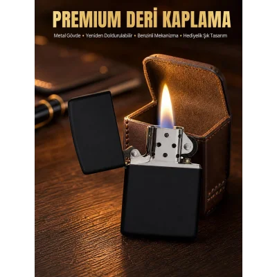 BUĞZ Çakmak Parlak Siyah Doldurulabilir Hedyelik Eşya