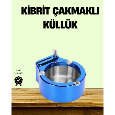 BUĞZ Çakmaklı Küllük Paslanmaz Çelik Şık Masa Aksesuarı