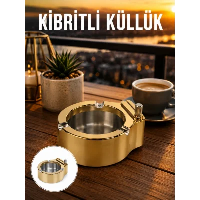 BUĞZ Çakmaklı Küllük Paslanmaz Metal Dayanıklı Tasarım Yeni Nesil