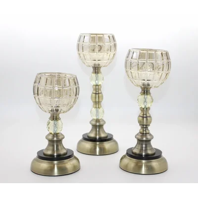 BUĞZ Cam 3lü Şamdan