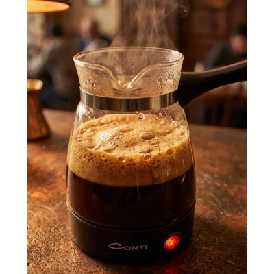 BUĞZ Cam Cezveli Türk Kahvesi Makinesi 650W 5 Fincan Kapasiteli Elektrikli Kahve Makinesi