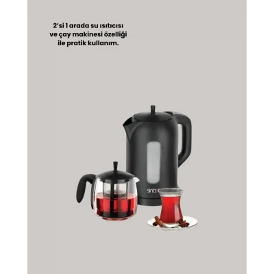 BUĞZ Cam Demlikli 20 Bardak Kapasiteli Elektrikli Çaycı - BUĞZ