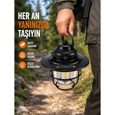 BUĞZ Çam Kozalağı Şekilli Retro Kamp Gece Lambası