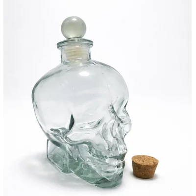 BUĞZ Cam Kurukafa İçki Şişesi 16 Cm Alk2154